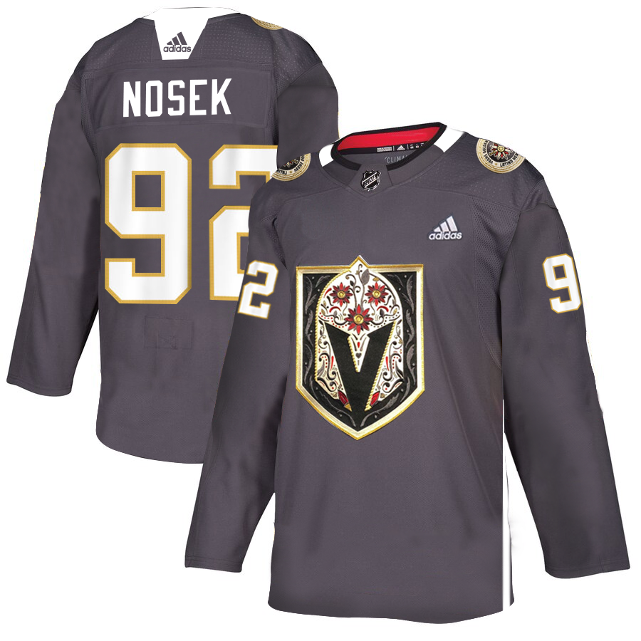 Men's Vegas Golden Knights #92 Tomas Nosek Grey Latino Heritage Night Stitched NHL Jersey